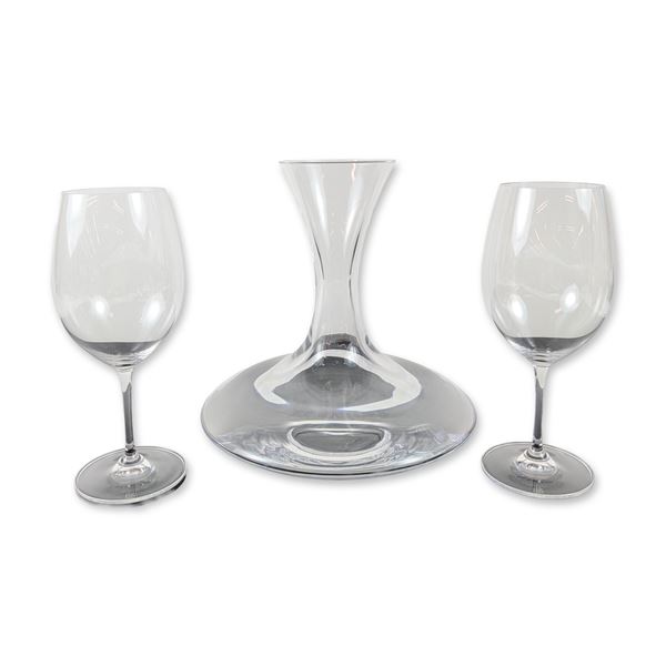 3pc Riedel Crystal Decanter and Jancis Robinson Wine Glass Pair
