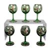 Image 1 : 6pc Bohemia Gilded Green Glass Cordials