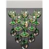 Image 2 : 6pc Bohemia Gilded Green Glass Cordials