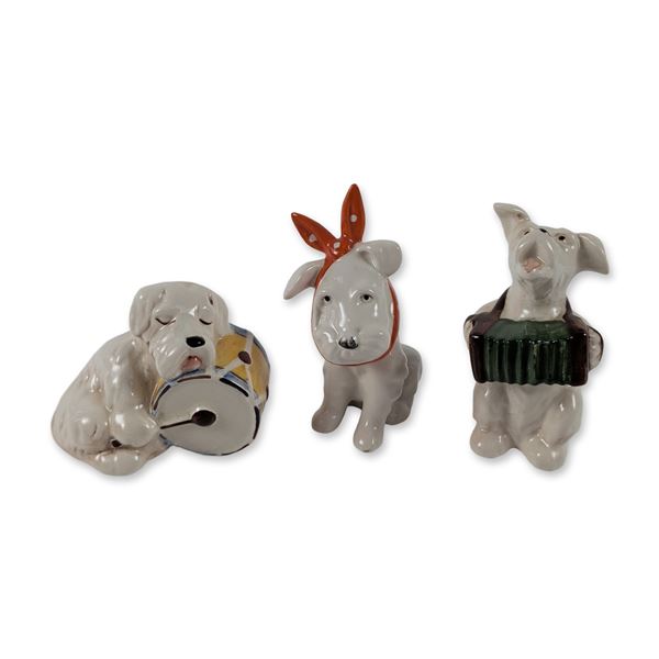 3pc Beswick England Ceramic Dog Musician Figurines