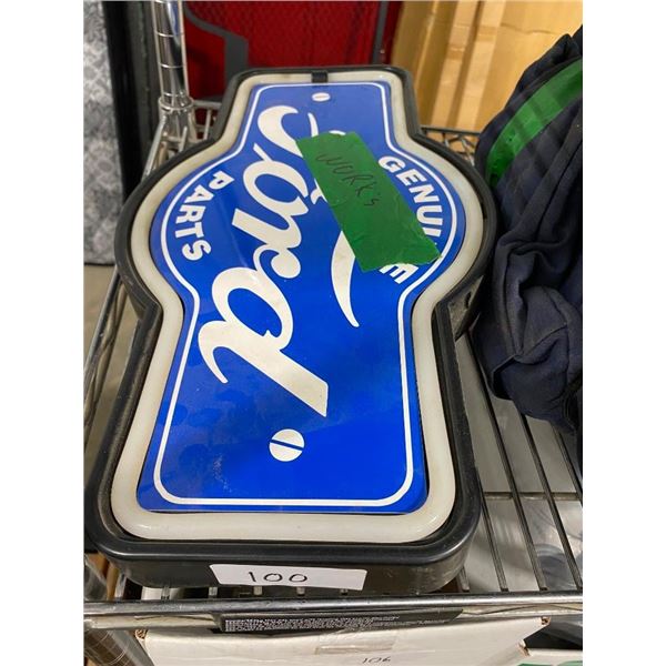 LIGHTED PLASTIC FORD SIGN