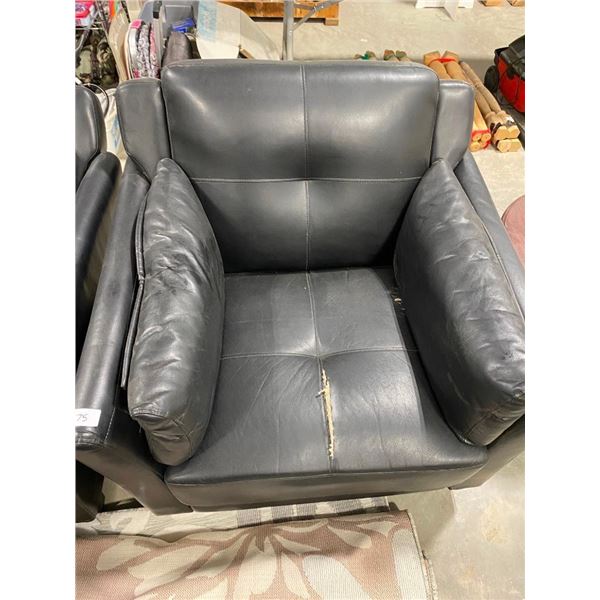 LEATHER CHAIR - HAS DAMAGE AS SEEN IN PIC