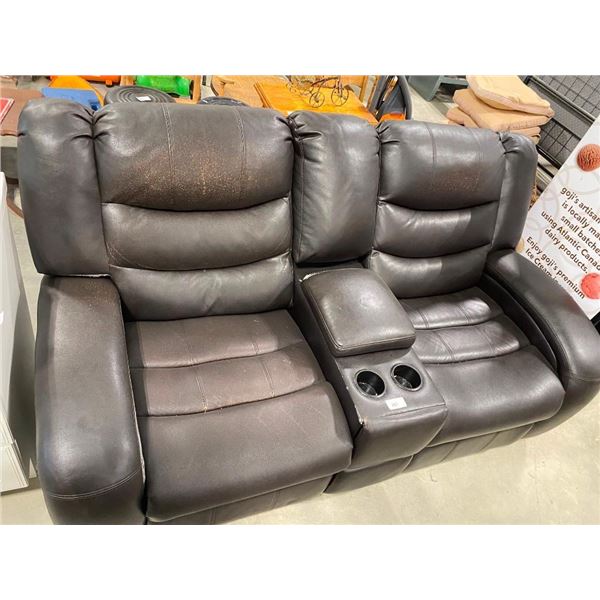 2-PERSON RECLINER COUCH - HAS SCUFFS