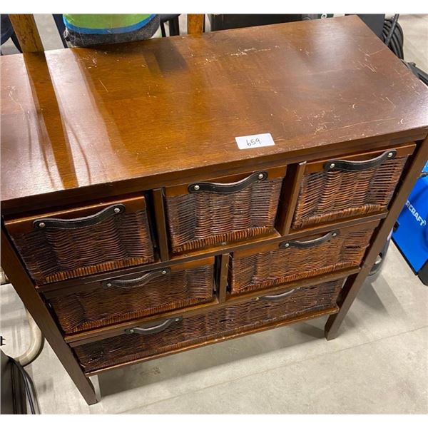 CABINET WITH WICKER PULL-OUT DRAWERS