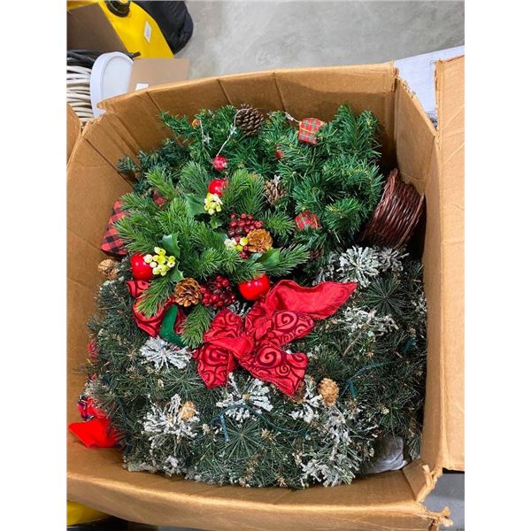 BOX LOT OF CHRISTMAS DECORATIONS