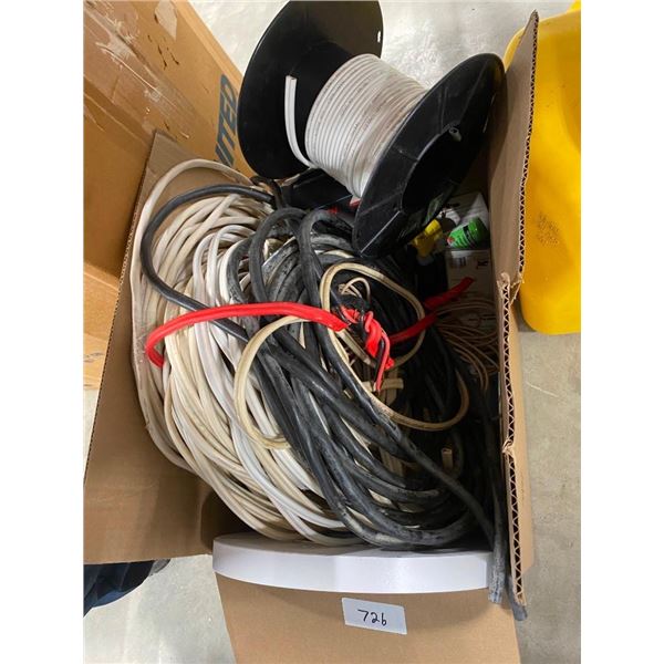 BOX LOT OF ASSORTED ELECTRICAL, ETC.