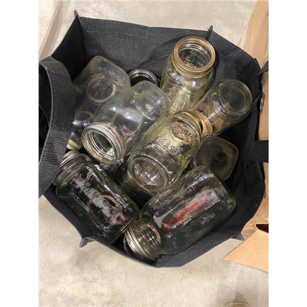 BAG LOT OF ASSORTED MASON JARS