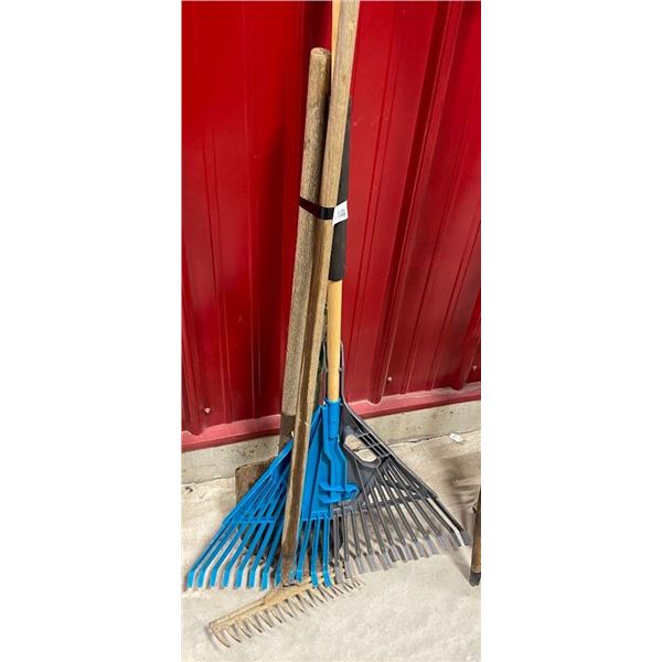 2 SHOVELS AND 2 RAKES
