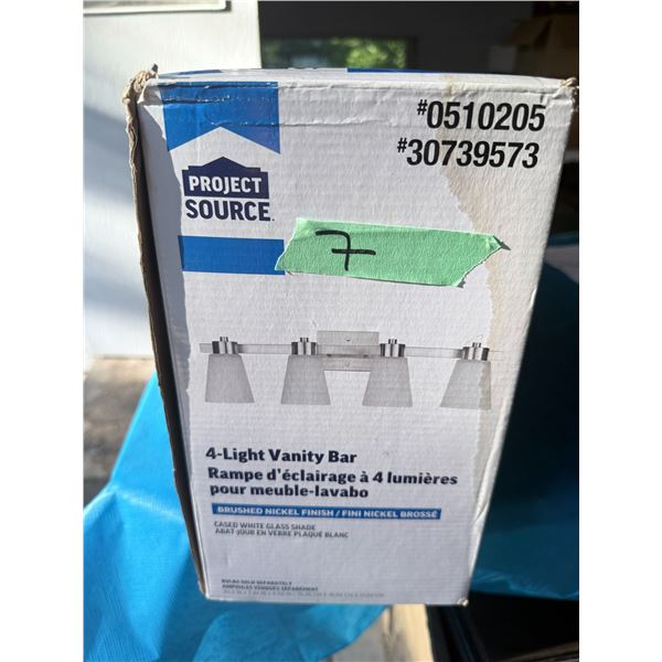 PROJECT SOURCE 4-LIGHT VANITY BAR BRUSHED NICKEL BRAND NEW