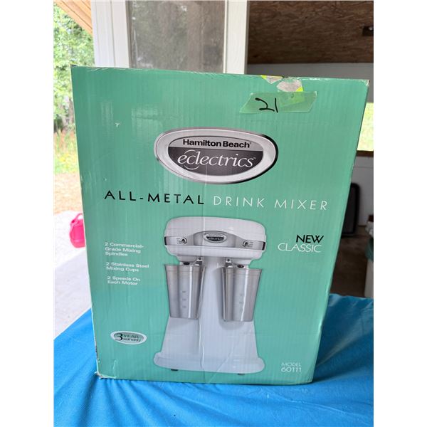 HAMILTON BEACH  ALL-METAL DRINK MIXER MODEL 60111 BRAND NEW