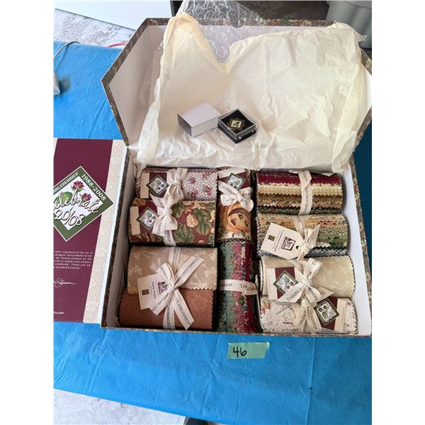 THIMBLEBERRIES CELEBRATE 20/08 COLLECTOR'S BOX WITH FABRIC SAMPLES