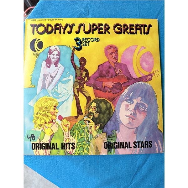 TODAY'S SUPER GREATS 3 RECORD SET VINYL RECORDS