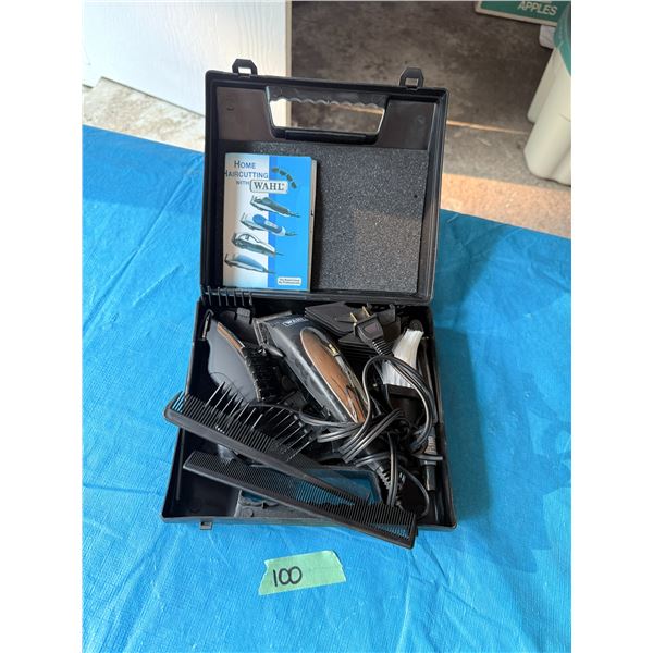 WAHL HAIR CLIPPERS WITH ATTACHMENTS IN CASE