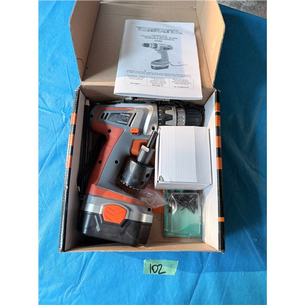 TERRATEK 18V CORDLESS DRILL WITH ACCESSORIES 22360