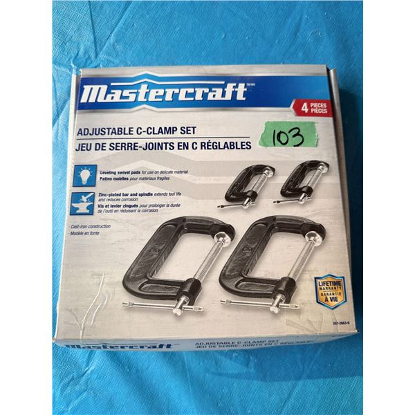 MASTERCRAFT 4-PIECE ADJUSTABLE C-CLAMP SET