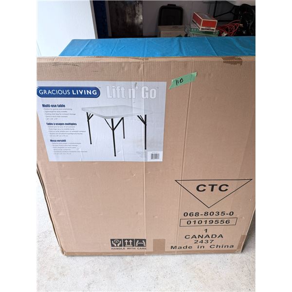 GRACIOUS LIVING LIFT 'N GO FOLDING TABLE BRAND NEW