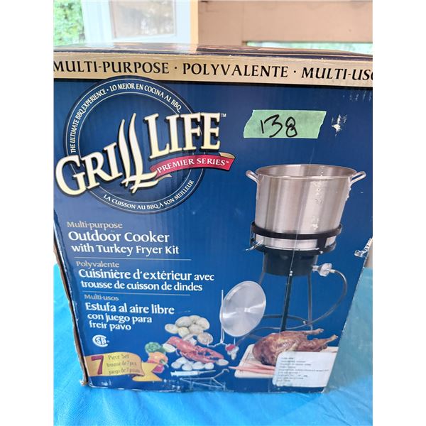 GRILL LIFE 7-PIECE OUTDOOR COOKER TURKEY FRYER KIT BRAND NEW