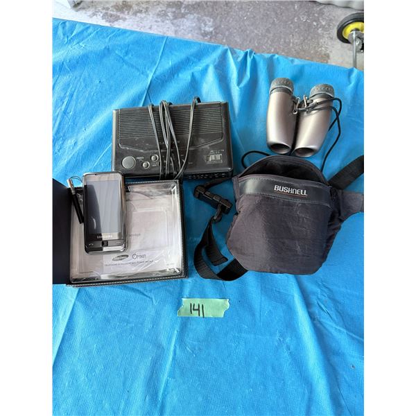 MIXED LOT BINOCULARS RADIO SAMSUNG OMNIA PHONE PACKAGE