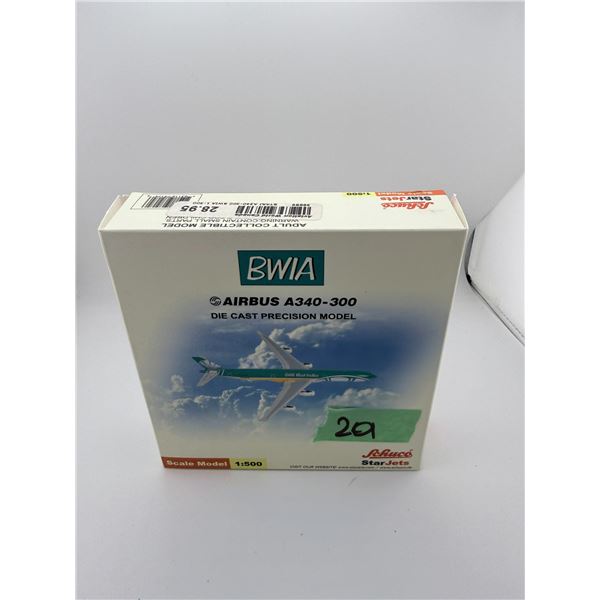 SCHUCO STARJETS BWIA WEST INDIES AIRBUS A340-300 1:500 DIECAST MODEL AIRPLANE