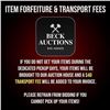 Image 1 : Item Forfeiture & Transport, Shipping, Delivery Fees & Conditions