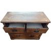 Image 6 : Antique Walnut Oak Four-Drawer Chest With Ornate Metal Handles