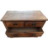 Image 8 : Antique Walnut Oak Four-Drawer Chest With Ornate Metal Handles