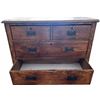 Image 9 : Antique Walnut Oak Four-Drawer Chest With Ornate Metal Handles