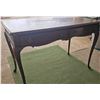 Image 2 : Wood Table with Two Drawers and Green Rug, Table 44x25.5x30 in, Rug 60x45 in