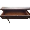 Image 6 : Wood Table with Two Drawers and Green Rug, Table 44x25.5x30 in, Rug 60x45 in