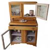Image 2 : 2 Piece Antique Hutch With Collectibles Including Royal Tudor Ware and Tins