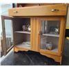 Image 3 : 2 Piece Antique Hutch With Collectibles Including Royal Tudor Ware and Tins