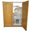Image 2 : Soft Close Oak Effect Shelving Unit With Assorted Items
