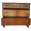 Image 2 : Older Wooden Three-Drawer Dresser With Contents