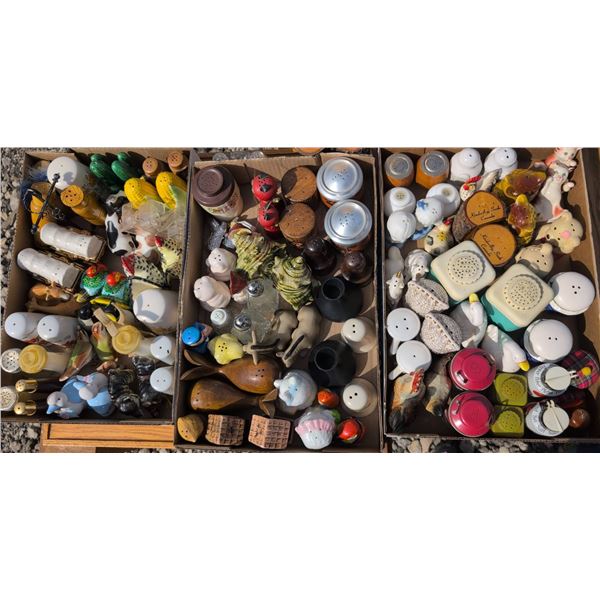 Salt and Pepper Shakers—Mixed Materials, 40+ Pairs