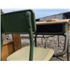 Image 6 : 2 Imperial No. 3 School Desks, 1 Vintage Desk, File Cabinet, Decor Items