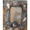 Image 6 : 2 Oak End Tables, 4 Western Themed Frames, 2 Horse Mugs, CD Tower