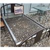 Image 2 : Vintage Metal Bed Frame, MCM Side Table, and Home Decor Lot