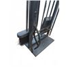 Image 5 : Brass Fireplace Log Holder and Black Metal Tool Set