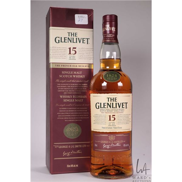 The Glenlivet/ 15 year Old/ Single Malt Scotch Whisky/ 750ml/ 40% ABV