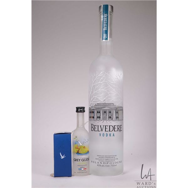 Belvedere/ Vodka/ 750ml/ 40% ABV and a Grey Goose/ French Vodka/ 50ml/ 40% ABV