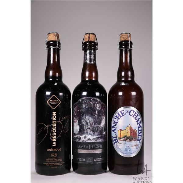 Game of Thrones/ Take The Black/ Stout/ 750ml/ 7% ABV, Blanche De Chambly/ White Ale/ 750ml/ 5% ABV 
