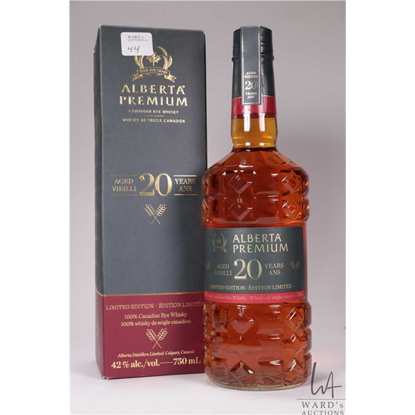 Alberta Premium/ 20 Year Old/ Limited edition/ Canadian Rye Whisky/ 750ml/ 42% ABV
