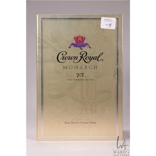 Crown Royal/ Monarch/ 75th Anniversary Blend/ Canadian Blended Whisky/ Batch 0049/ Bottle N41E8/ 750