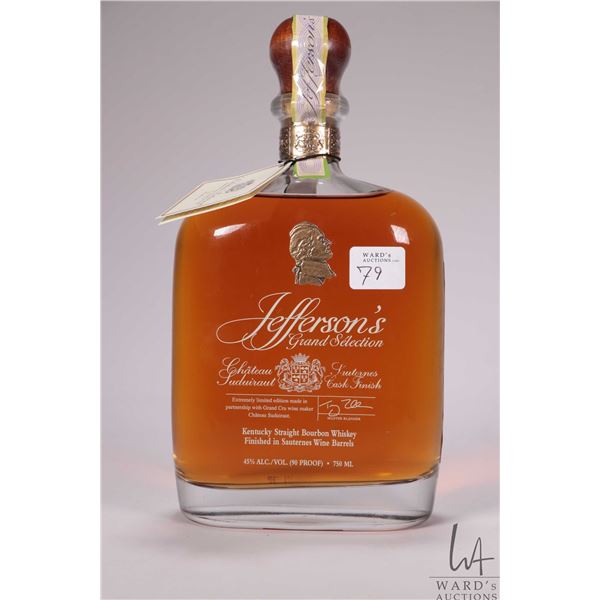 Jefferson's Grand Selection/ Kentuck Straight Bourbon Whiskey/ 750ml/ 45% ABV