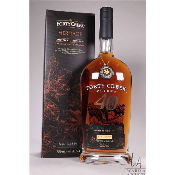 Forty Creek/ Limited Edition 2017/ Canadian Whisky/ Lot 011/ Bottle No. 14124/ 750ml/ 40% ABV