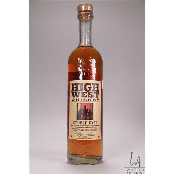 High West Whiskey/ Double Rye/ blended Straight Rye Whiskies/ Batch 14A22/ Bottle No. 1976/ 750ml/ 4