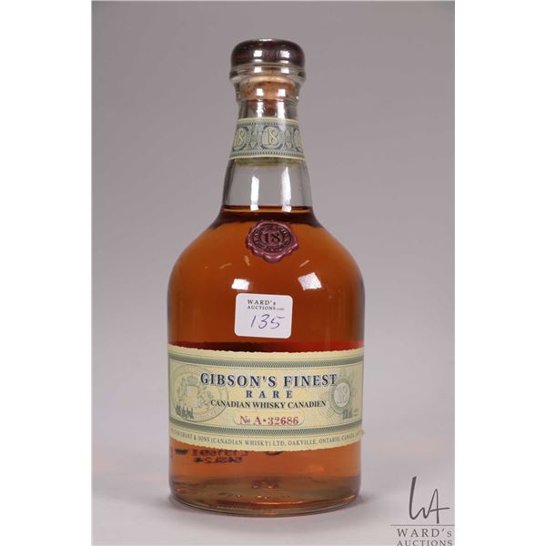 Gibson's Finest/ Rare Canadian Whisky/ 18 Year Old / No. A32686/ 750ml/ 40% ABV