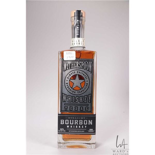 Witherspoon Whiskey/ Straight Bourbon Whiskey/ 750ml/ 50% ABV