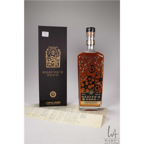 Heaven's Door/ 10 Year Old/ Tennessee Bourbon Whiskey, 750ml/ 50% ABV