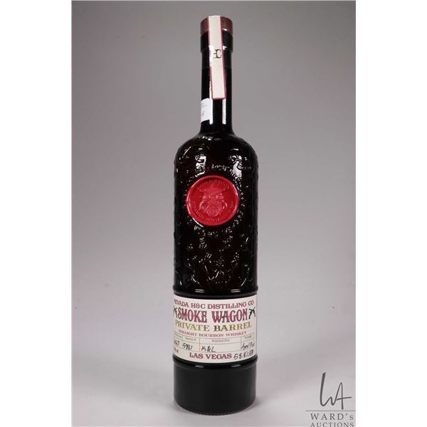 Nevada H&C Distilling Co./ Smoke Wagon/ Private Barrel/ Straight Bourbon Whiskey/ Warehouse WG3/ Bar